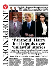 The Independent (UK) Newspaper Front Page for 29 March 2023