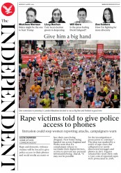 The Independent (UK) Newspaper Front Page for 29 April 2019