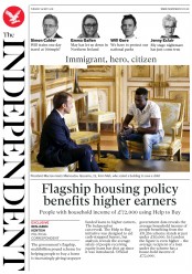 The Independent (UK) Newspaper Front Page for 29 May 2018