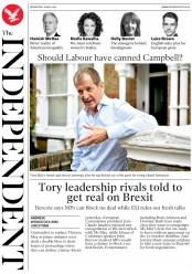 The Independent (UK) Newspaper Front Page for 29 May 2019