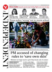 The Independent (UK) Newspaper Front Page for 29 May 2022