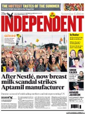 The Independent (UK) Newspaper Front Page for 29 June 2013