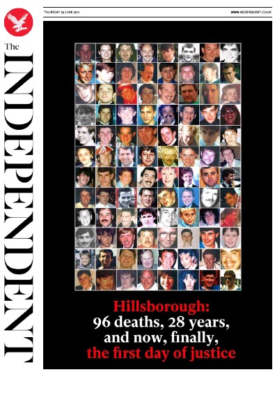 The Independent Newspaper Front Page (UK) for 29 June 2017