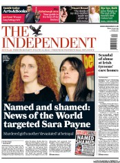 The Independent Newspaper Front Page (UK) for 29 July 2011