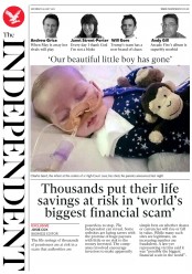 The Independent (UK) Newspaper Front Page for 29 July 2017
