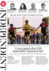 The Independent (UK) Newspaper Front Page for 29 July 2019