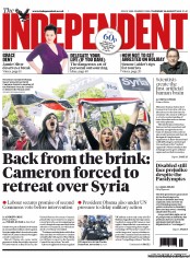 The Independent (UK) Newspaper Front Page for 29 August 2013