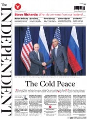 The Independent (UK) Newspaper Front Page for 29 September 2015