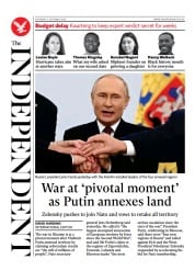 The Independent front page for 2 October 2022