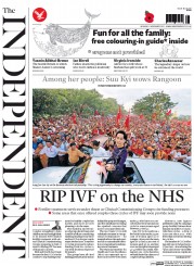 The Independent (UK) Newspaper Front Page for 2 November 2015
