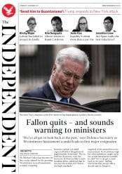 The Independent (UK) Newspaper Front Page for 2 November 2017
