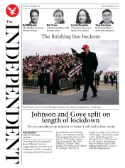 The Independent (UK) Newspaper Front Page for 2 November 2020