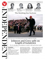 The Independent (UK) Newspaper Front Page for 2 November 2020