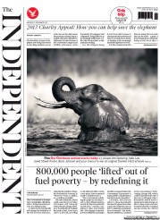 The Independent Newspaper Front Page (UK) for 2 December 2013