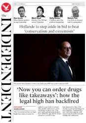 The Independent (UK) Newspaper Front Page for 2 December 2016