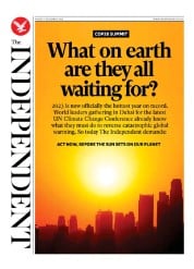 The Independent front page for 2 December 2023