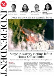 The Independent (UK) Newspaper Front Page for 2 January 2020