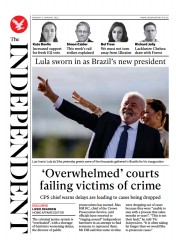 The Independent (UK) Newspaper Front Page for 2 January 2023