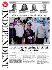 The Independent (UK) Newspaper Front Page for 2 February 2021