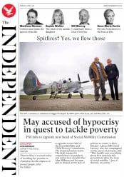 The Independent (UK) Newspaper Front Page for 2 April 2018