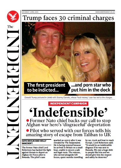 The Independent Newspaper Front Page (UK) for 2 April 2023