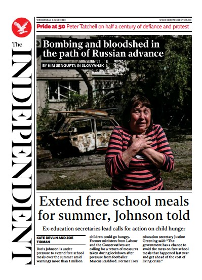 The Independent Newspaper Front Page (UK) for 2 June 2022
