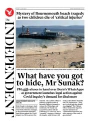 The Independent (UK) Newspaper Front Page for 2 June 2023