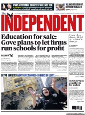 The Independent (UK) Newspaper Front Page for 2 July 2013