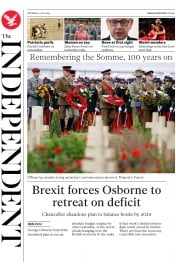 The Independent (UK) Newspaper Front Page for 2 July 2016