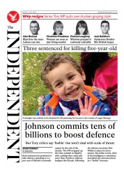 The Independent (UK) Newspaper Front Page for 2 July 2022