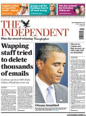 The Independent Newspaper Front Page (UK) for 2 August 2011