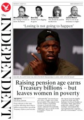The Independent (UK) Newspaper Front Page for 2 August 2017