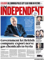 The Independent (UK) Newspaper Front Page for 2 September 2013