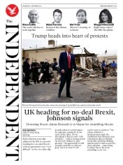 The Independent (UK) Newspaper Front Page for 2 September 2020