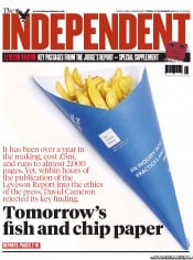 The Independent (UK) Newspaper Front Page for 30 November 2012