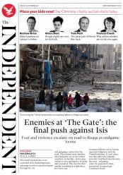 The Independent (UK) Newspaper Front Page for 30 November 2016