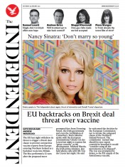 The Independent (UK) Newspaper Front Page for 30 January 2021