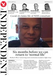 The Independent (UK) Newspaper Front Page for 30 March 2020