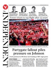 The Independent (UK) Newspaper Front Page for 30 May 2022