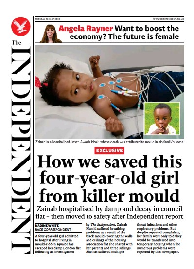 The Independent Newspaper Front Page (UK) for 30 May 2023