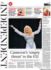 The Independent (UK) Newspaper Front Page for 30 June 2014