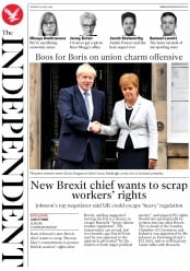 The Independent (UK) Newspaper Front Page for 30 July 2019