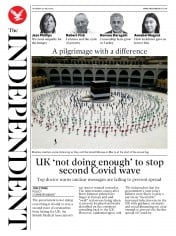 The Independent (UK) Newspaper Front Page for 30 July 2020