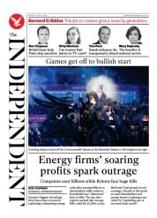 The Independent (UK) Newspaper Front Page for 30 July 2022