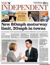 The Independent (UK) Newspaper Front Page for 30 September 2011