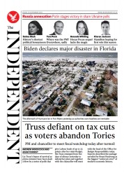 The Independent (UK) Newspaper Front Page for 30 September 2022