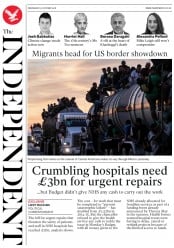 The Independent (UK) Newspaper Front Page for 31 October 2018