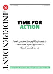 The Independent (UK) Newspaper Front Page for 31 October 2021