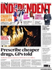 The Independent Newspaper Front Page (UK) for 31 December 2012