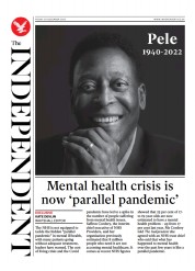 The Independent (UK) Newspaper Front Page for 31 December 2022